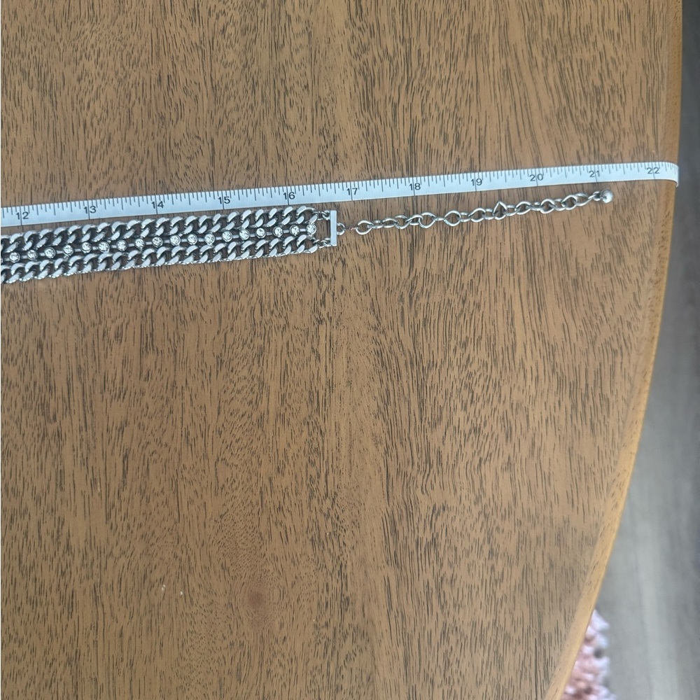 Silver Rhinestone Fringe Necklace - Picture 4 of 5
